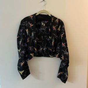 Silk print bolero